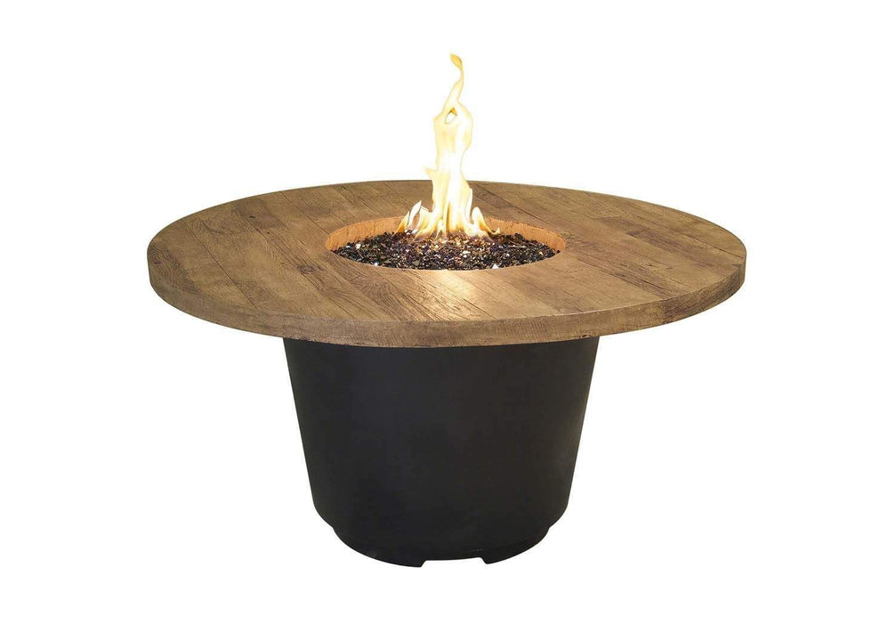 American Fyre Designs Cosmopolitan Round Reclaimed Wood Fire Table