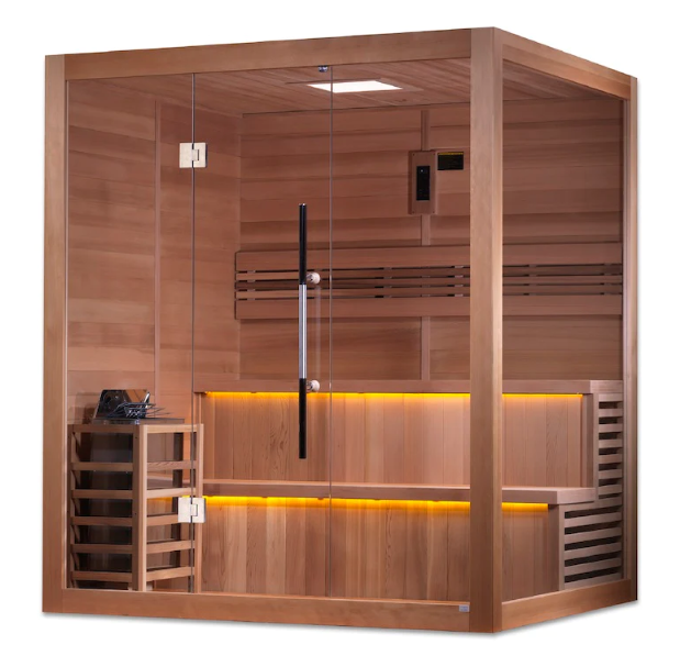 Golden Designs | Kuusamo Edition 6 Person Indoor Traditional Steam Sauna (GDI-7206-01) - Canadian Red Cedar Interior