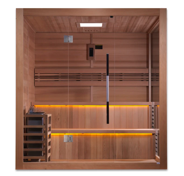 Golden Designs | Kuusamo Edition 6 Person Indoor Traditional Steam Sauna (GDI-7206-01) - Canadian Red Cedar Interior