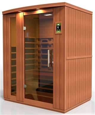 Dynamic Lugano 3-Person Full Spectrum Near Zero EMF (Under 2MG) FAR Infrared Sauna (Canadian Hemlock)