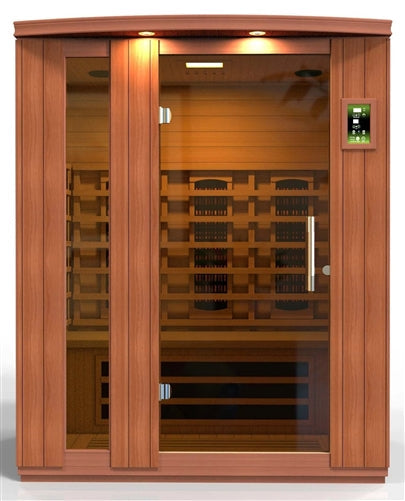 Dynamic Lugano 3-Person Full Spectrum Near Zero EMF (Under 2MG) FAR Infrared Sauna (Canadian Hemlock)