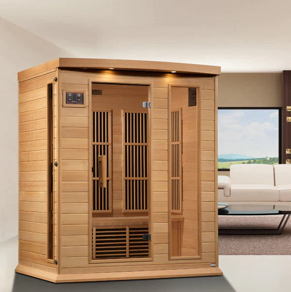 Maxxus 3-Person Near Zero EMF (Under 2MG) FAR Infrared Sauna (Canadian Hemlock)