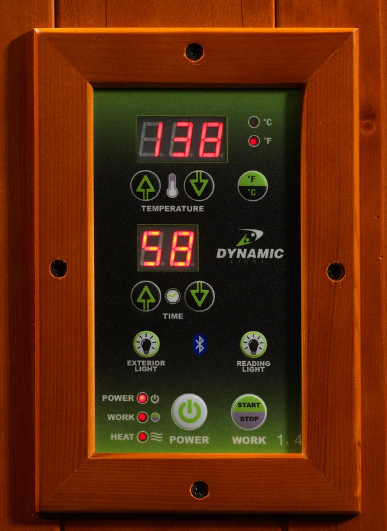 Dynamic Barcelona Elite 1-2-person Ultra Low EMF (Under 3MG) FAR Infrared Sauna (Canadian Hemlock)