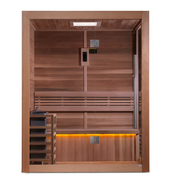 Golden Designs | Hanko Edition 2 Person Indoor Traditional Steam Sauna (GDI-7202-01) - Canadian Red Cedar Interior